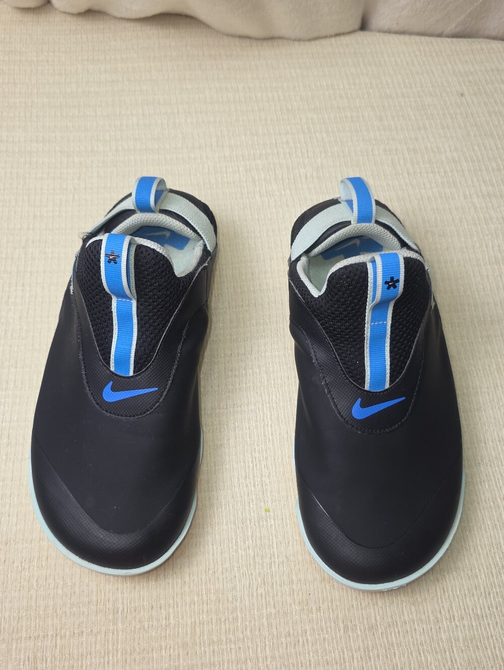 Nike Aqua Sock 360 Water Shoes Mens 6.5 Womens 8 Black Blue CT1629-001 Slip On